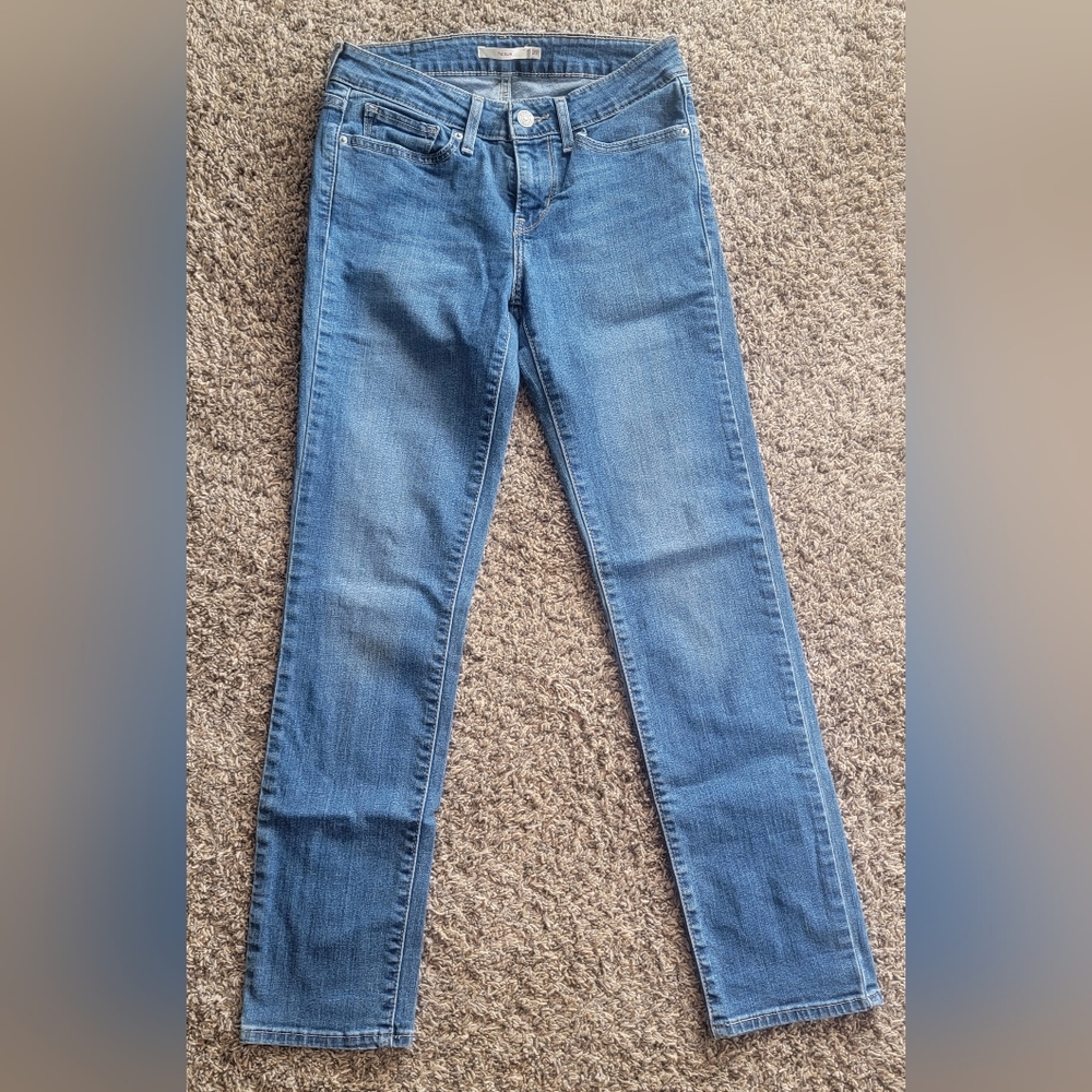 Levi's 712 slim mid rise blue jeans, size 27 - Picture 2 of 4